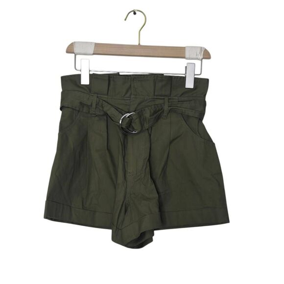 Marissa Webb Dixon Paper Bag Canvas Shorts Size 2 Paper Bag High Waist - Picture 2 of 6